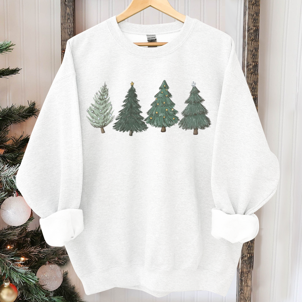 Christmas Sweatshirt,Womens Christmas Sweater,Christmas Crewneck Pullover Christmas Tree Holiday Sweaters Winter Matching Kids Youth Toddler