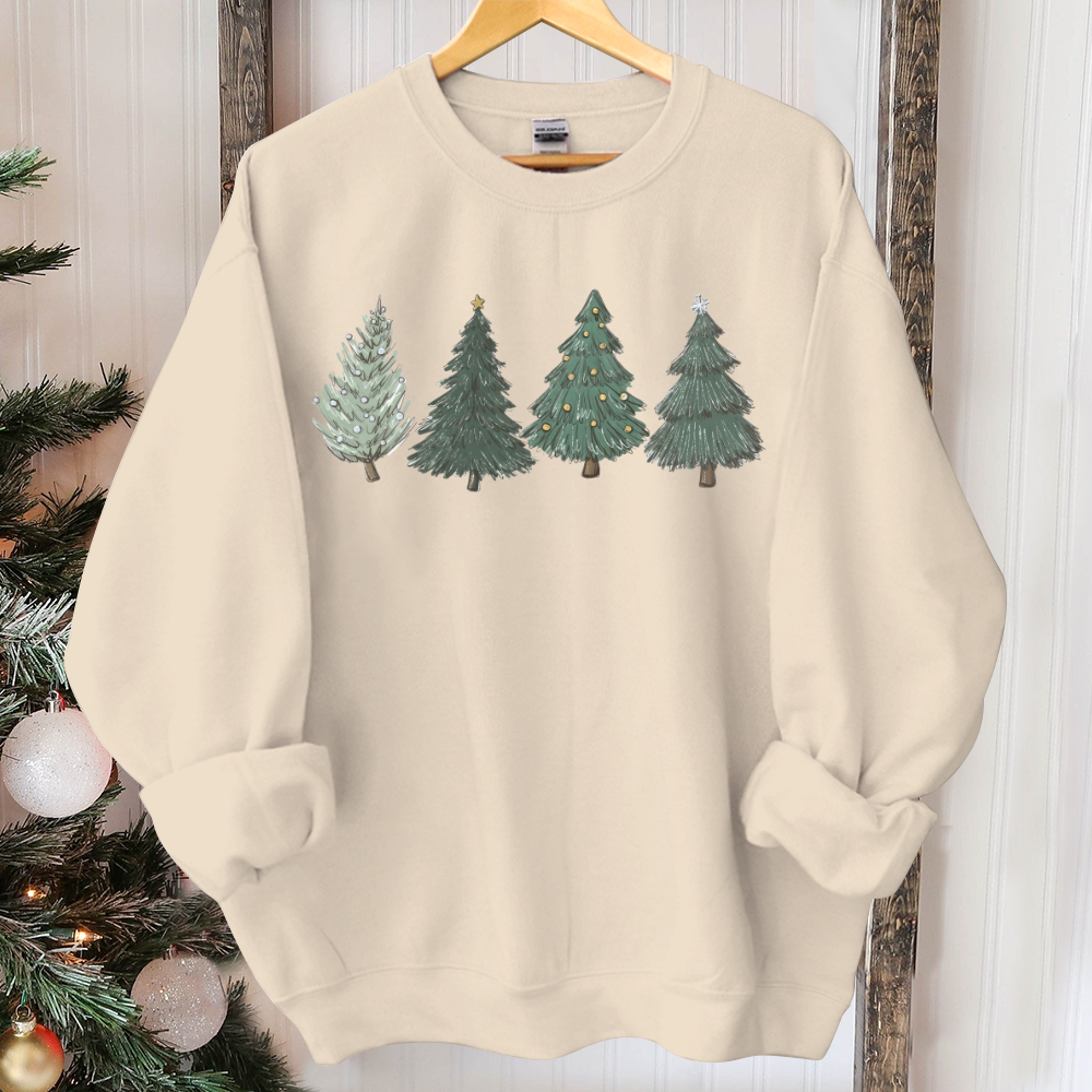 Christmas Sweatshirt,Womens Christmas Sweater,Christmas Crewneck Pullover Christmas Tree Holiday Sweaters Winter Matching Kids Youth Toddler