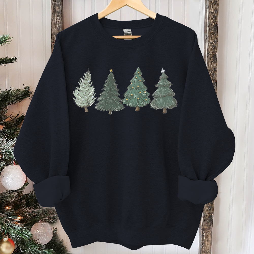 Christmas Sweatshirt,Womens Christmas Sweater,Christmas Crewneck Pullover Christmas Tree Holiday Sweaters Winter Matching Kids Youth Toddler