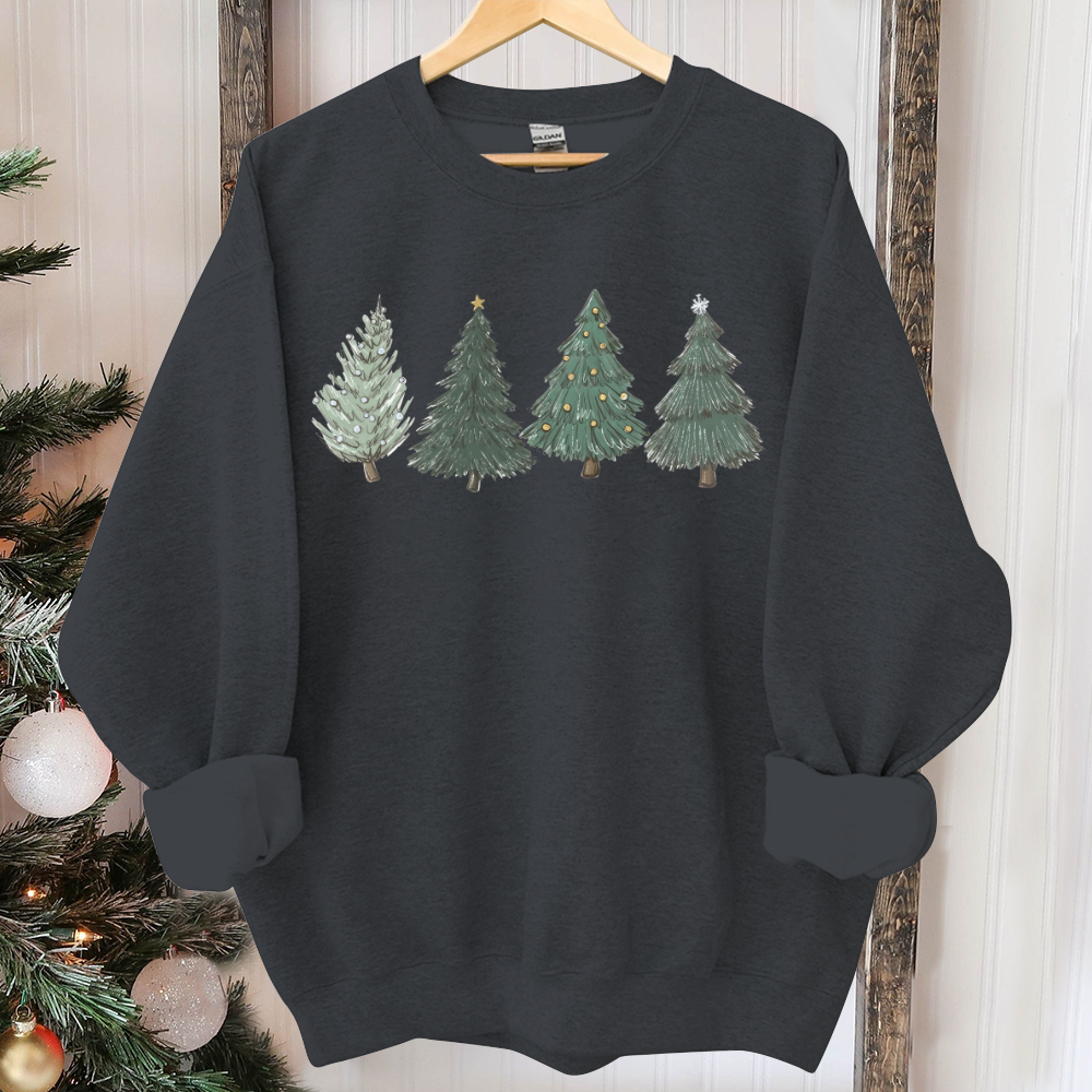 Christmas Sweatshirt,Womens Christmas Sweater,Christmas Crewneck Pullover Christmas Tree Holiday Sweaters Winter Matching Kids Youth Toddler