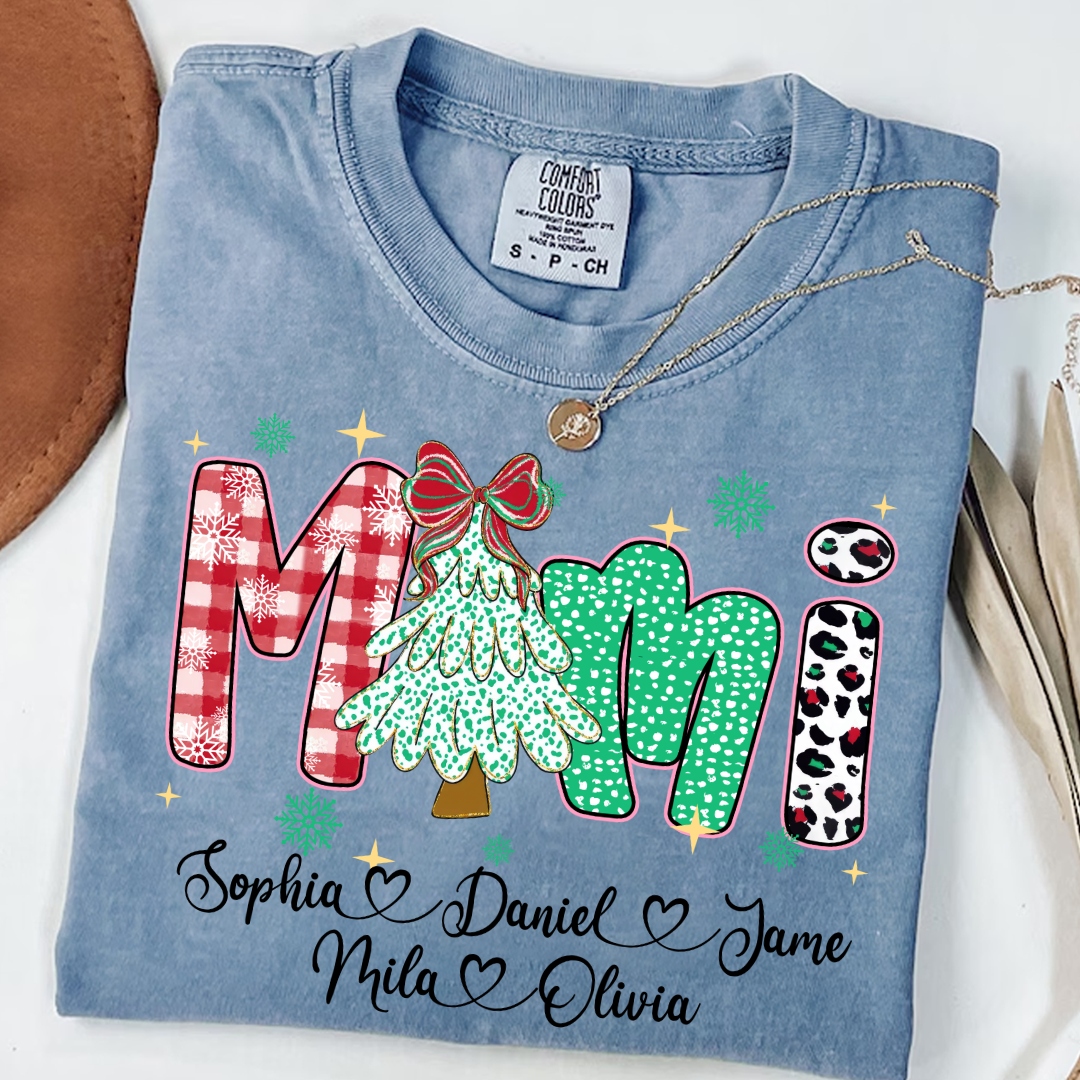 Christmas Trees Mimi And Grandkids Personalized Shirt