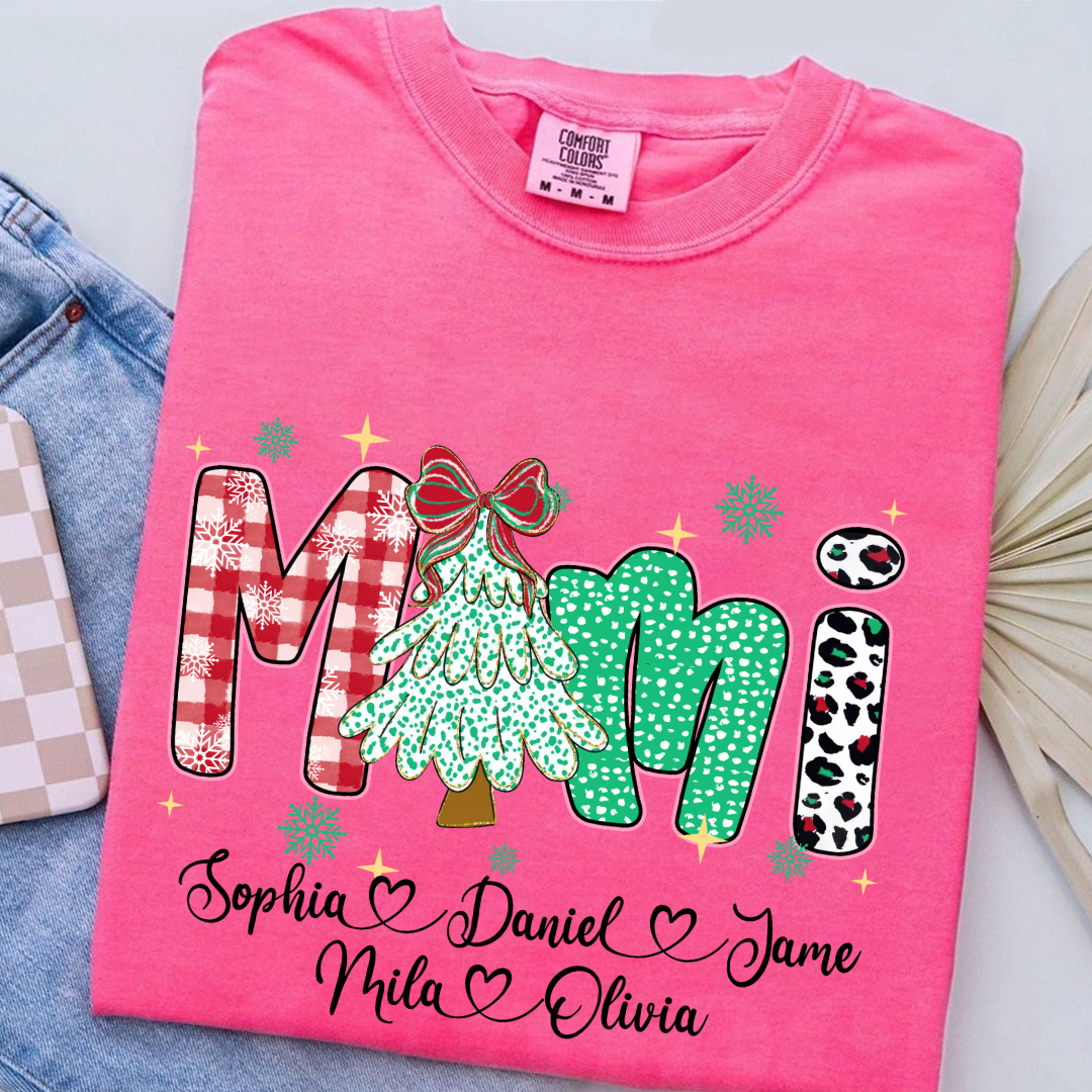 Christmas Trees Mimi And Grandkids Personalized Shirt