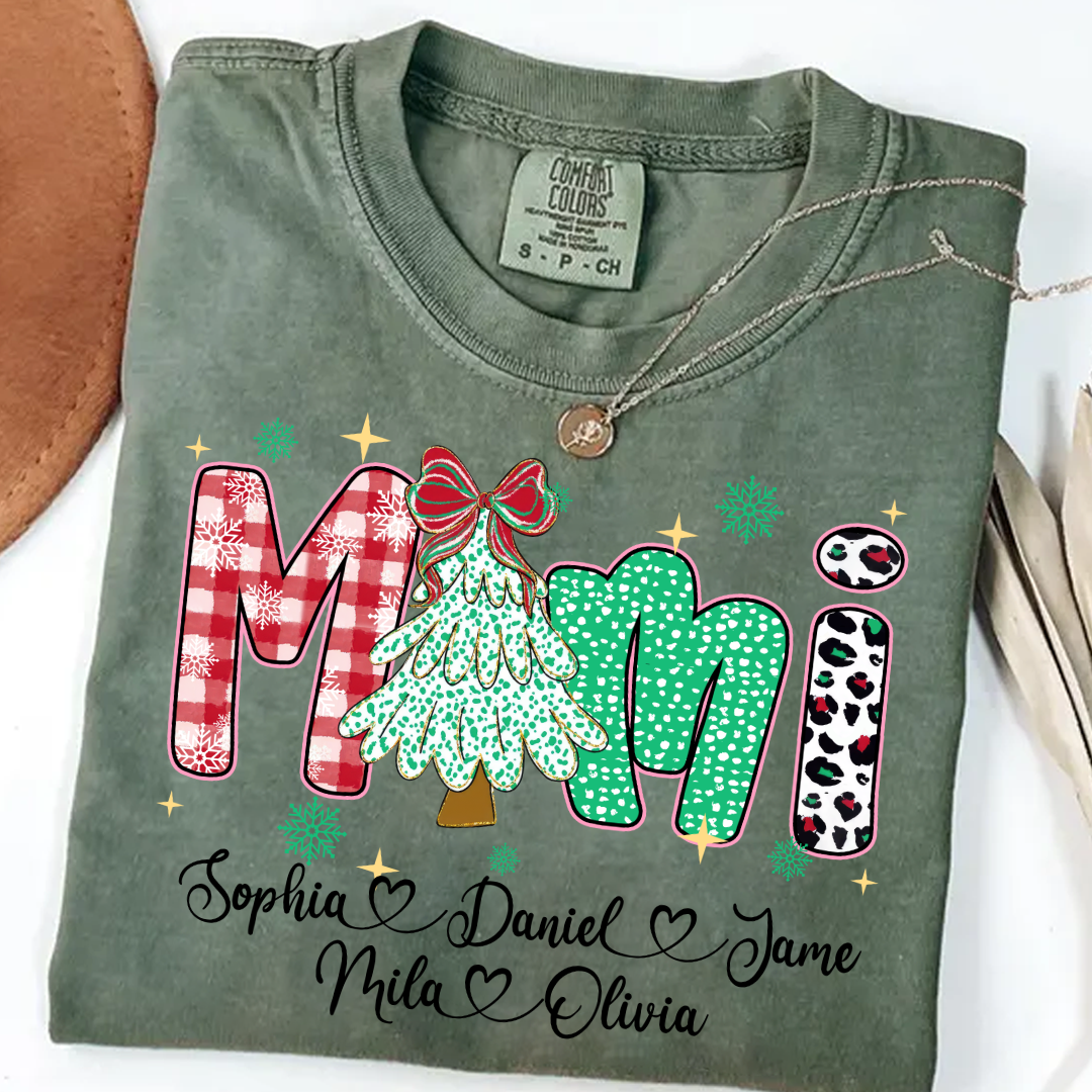 Christmas Trees Mimi And Grandkids Personalized Shirt