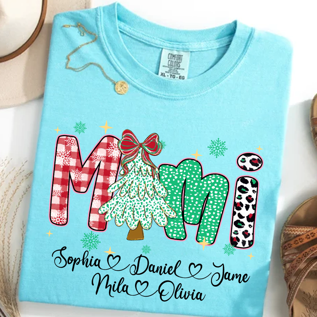 Christmas Trees Mimi And Grandkids Personalized Shirt
