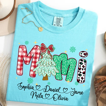 Christmas Trees Mimi And Grandkids Personalized Shirt