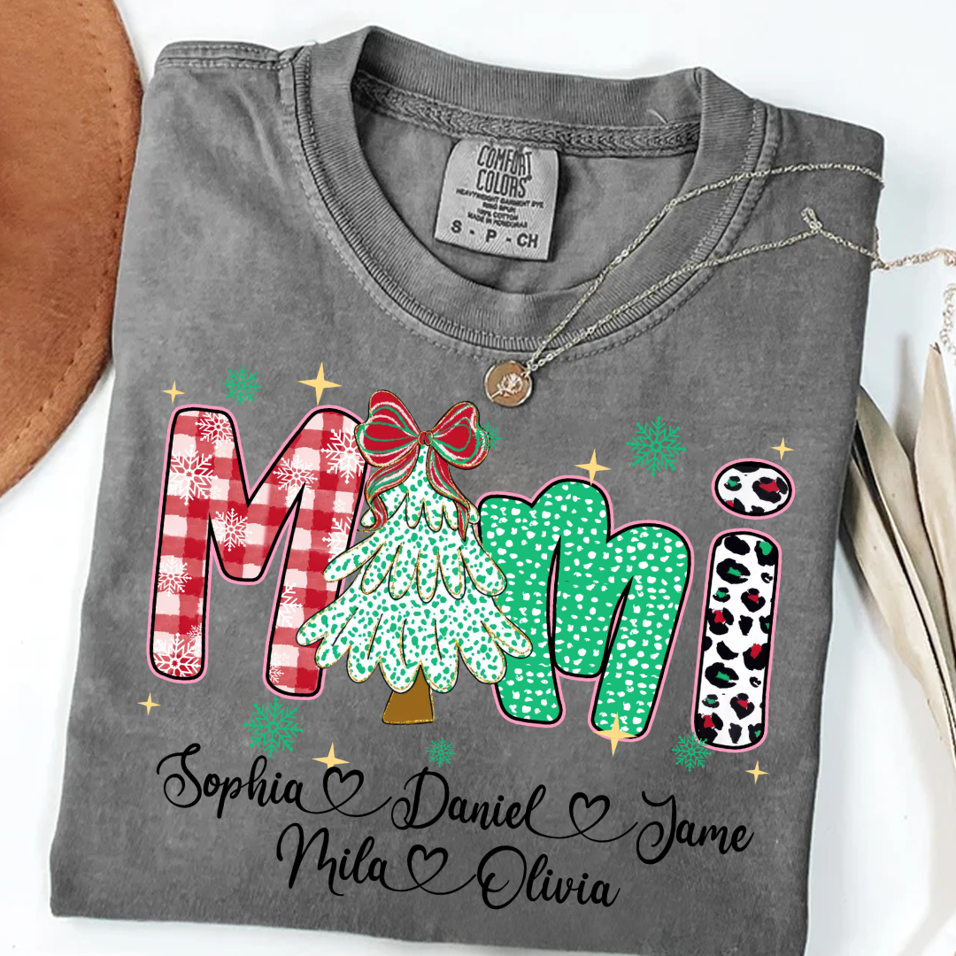 Christmas Trees Mimi And Grandkids Personalized Shirt