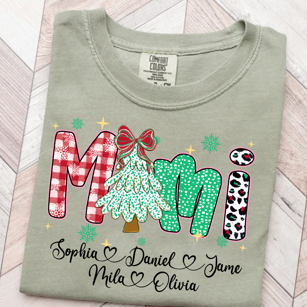 Christmas Trees Mimi And Grandkids Personalized Shirt