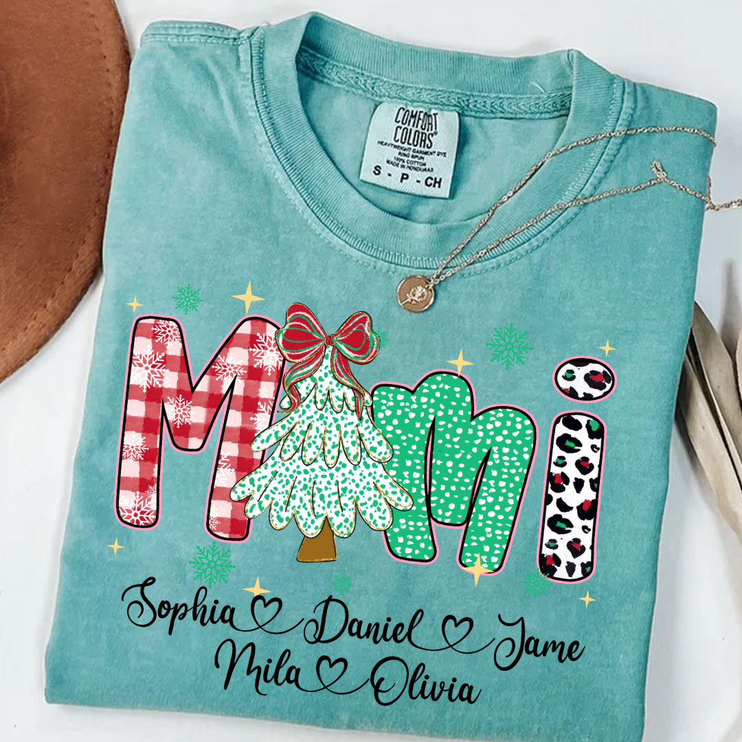 Christmas Trees Mimi And Grandkids Personalized Shirt