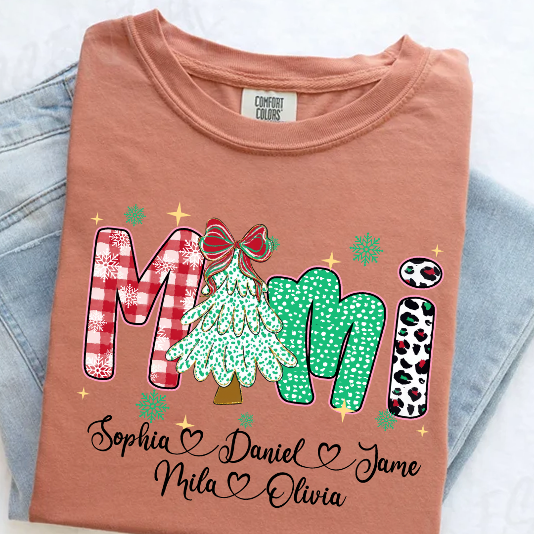 Christmas Trees Mimi And Grandkids Personalized Shirt