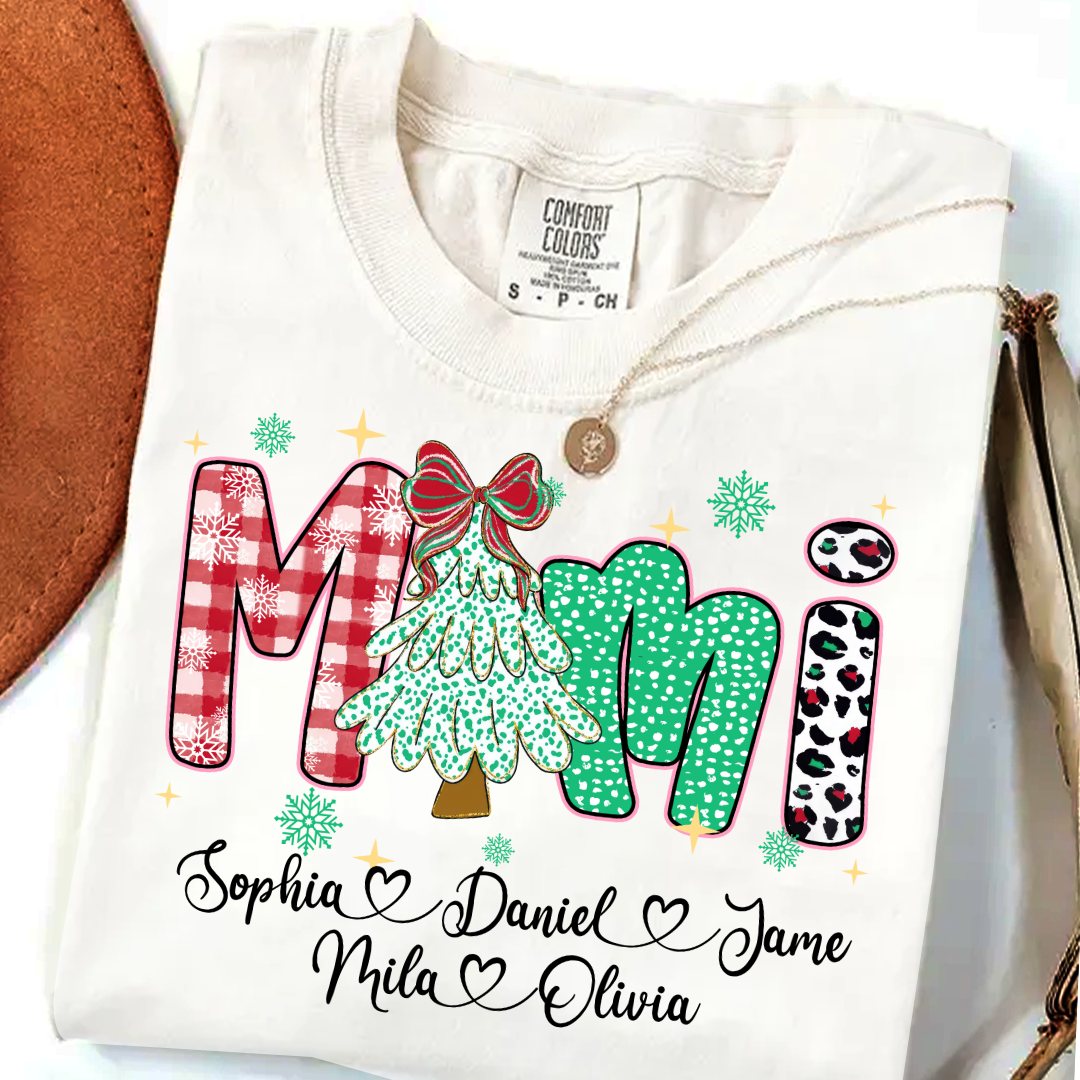 Christmas Trees Mimi And Grandkids Personalized Shirt