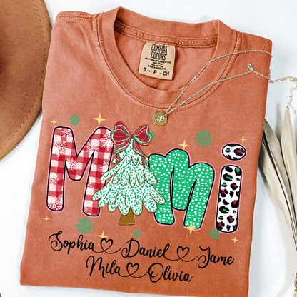 Christmas Trees Mimi And Grandkids Personalized Shirt