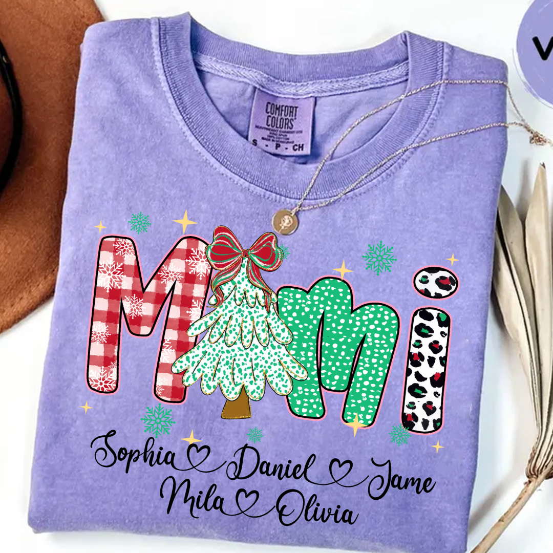 Christmas Trees Mimi And Grandkids Personalized Shirt
