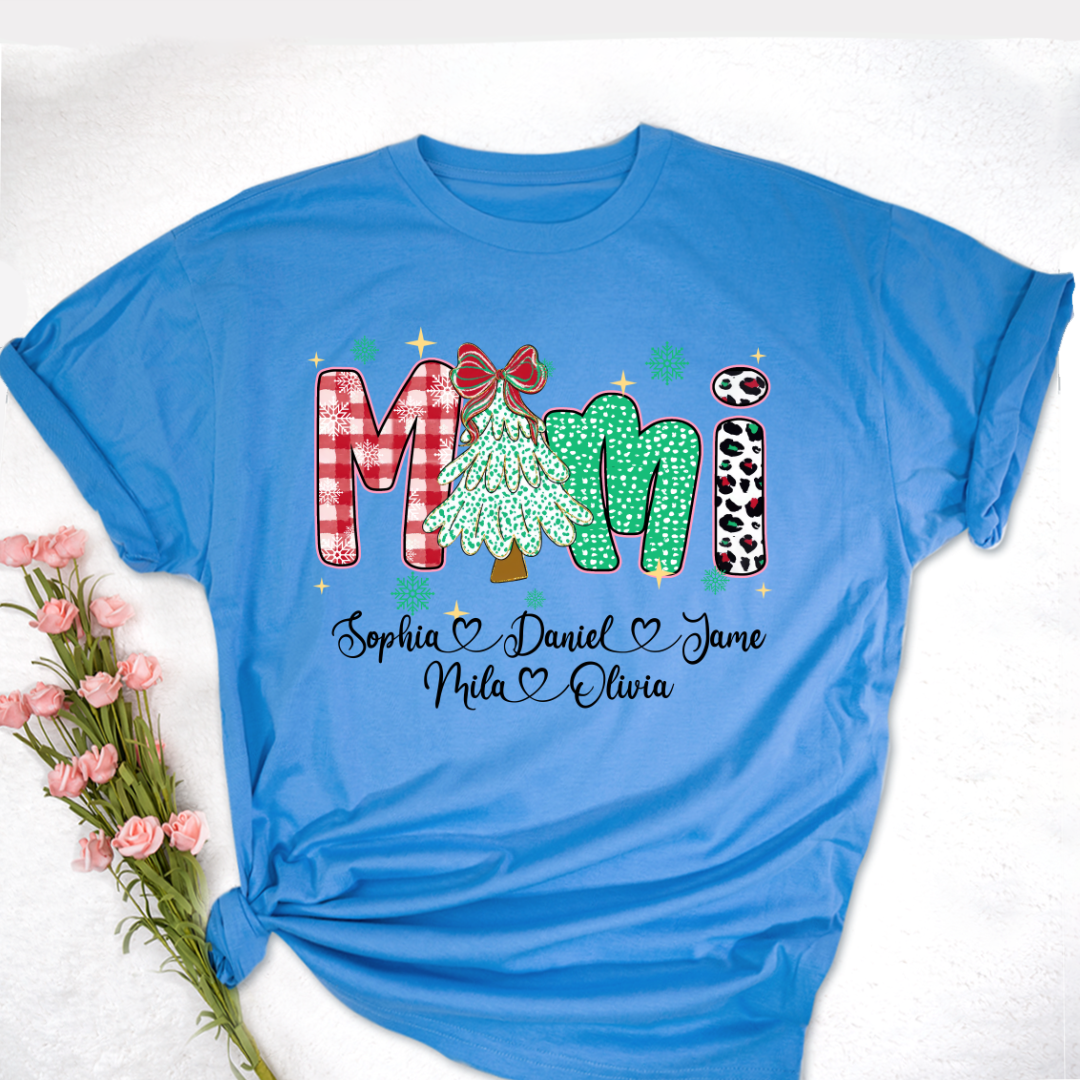 Christmas Trees Mimi And Grandkids Personalized Shirt