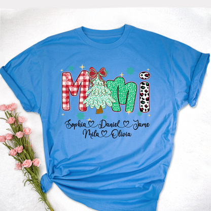 Christmas Trees Mimi And Grandkids Personalized Shirt
