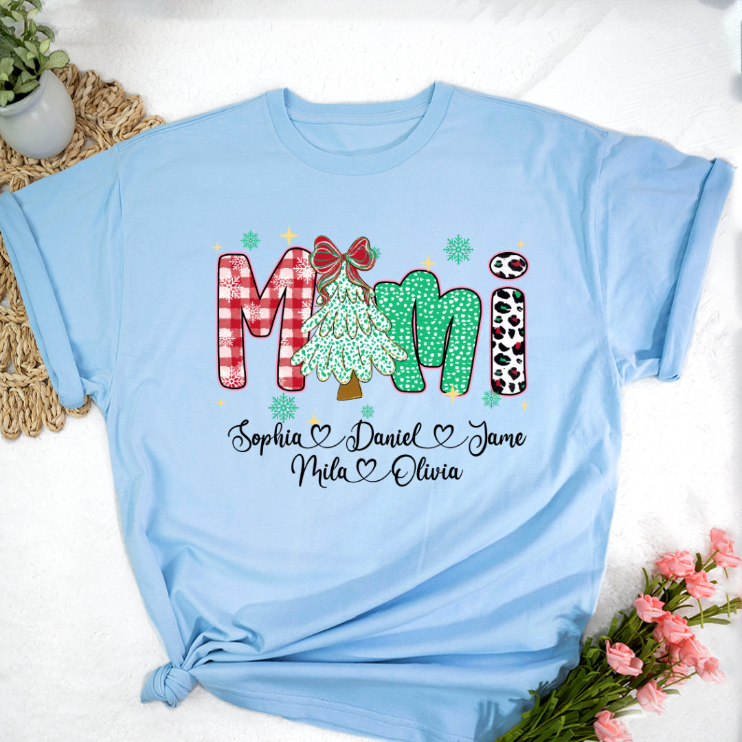 Christmas Trees Mimi And Grandkids Personalized Shirt
