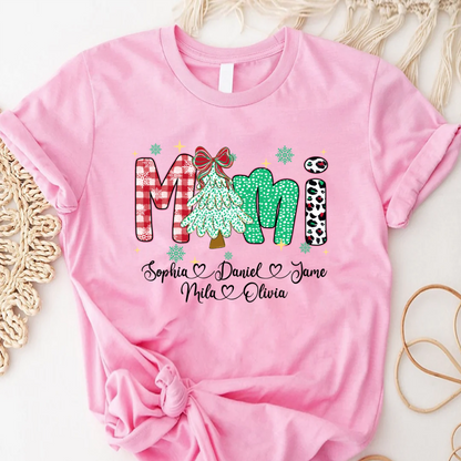 Christmas Trees Mimi And Grandkids Personalized Shirt