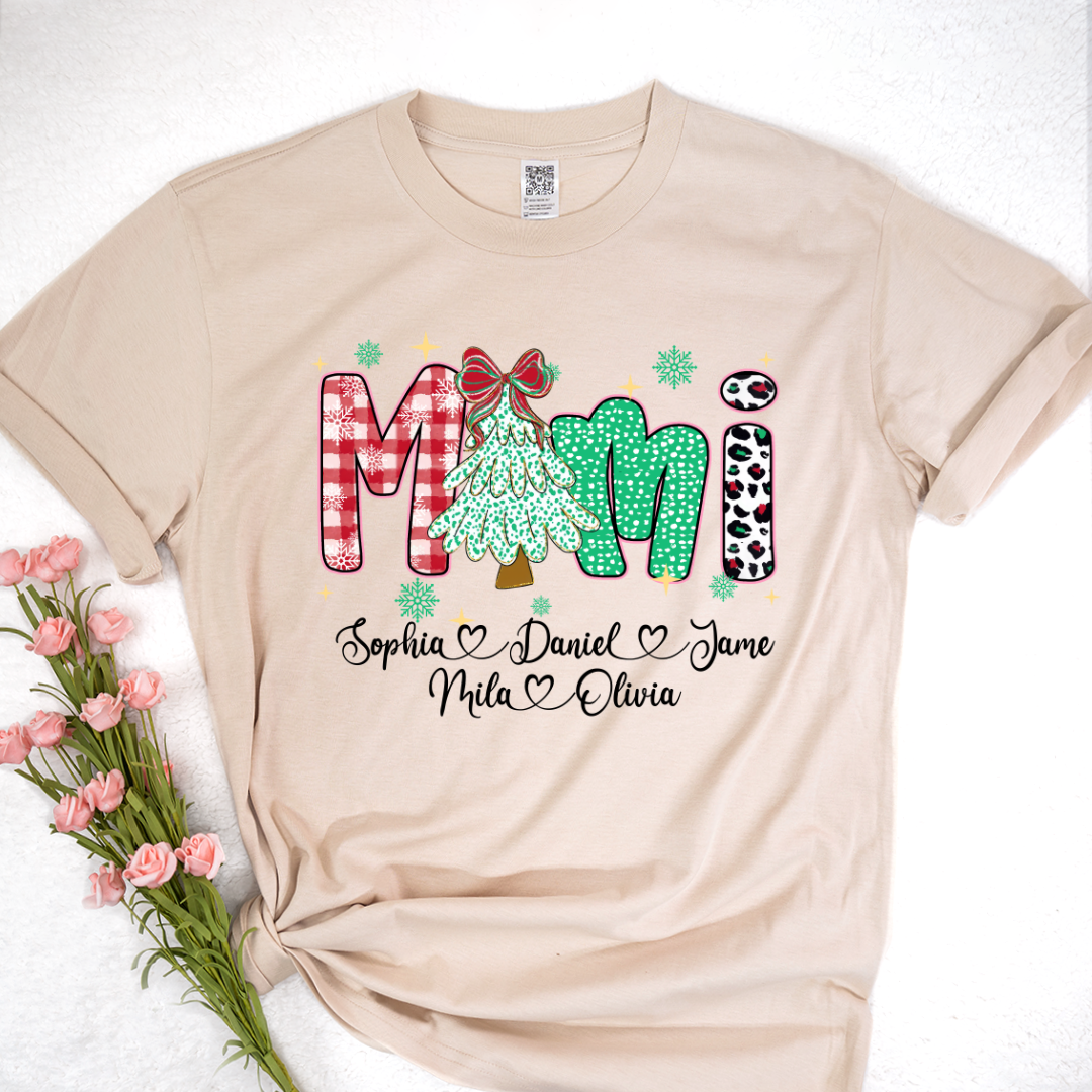 Christmas Trees Mimi And Grandkids Personalized Shirt