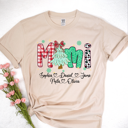 Christmas Trees Mimi And Grandkids Personalized Shirt