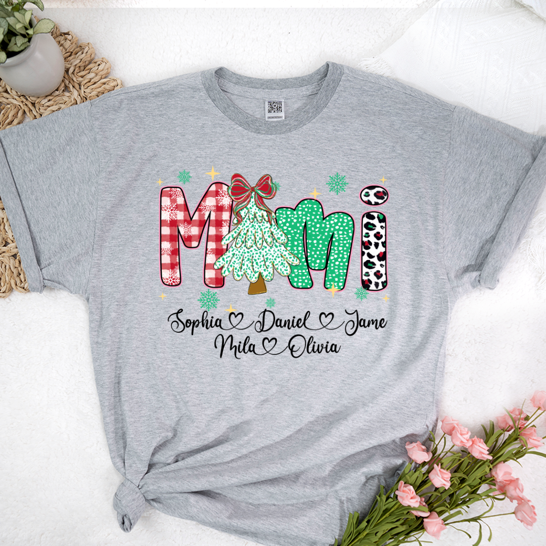 Christmas Trees Mimi And Grandkids Personalized Shirt