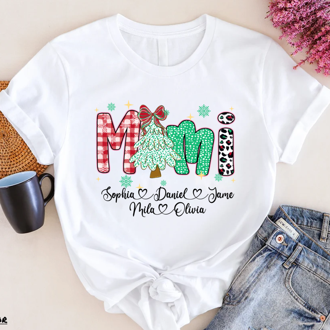 Christmas Trees Mimi And Grandkids Personalized Shirt