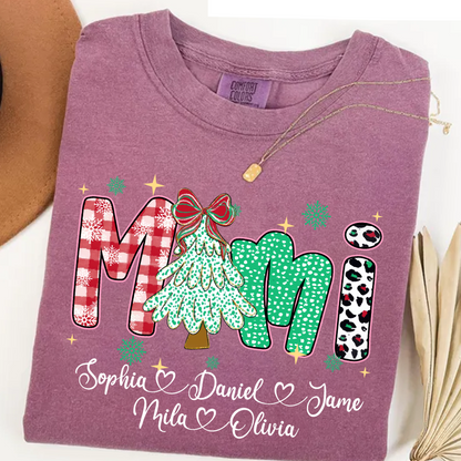 Christmas Trees Mimi And Grandkids Personalized Shirt