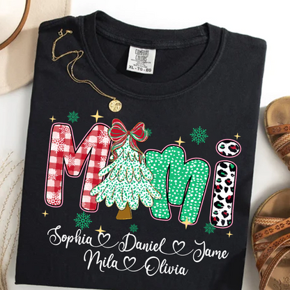 Christmas Trees Mimi And Grandkids Personalized Shirt