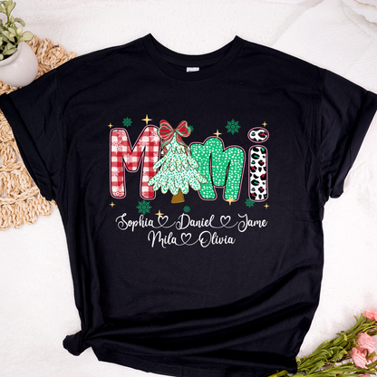 Christmas Trees Mimi And Grandkids Personalized Shirt