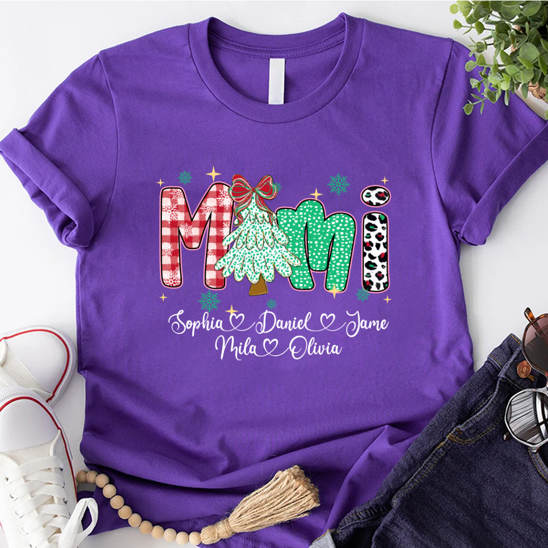 Christmas Trees Mimi And Grandkids Personalized Shirt
