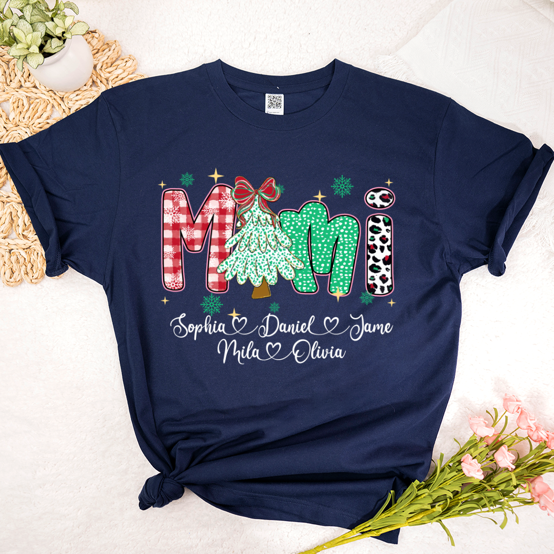 Christmas Trees Mimi And Grandkids Personalized Shirt