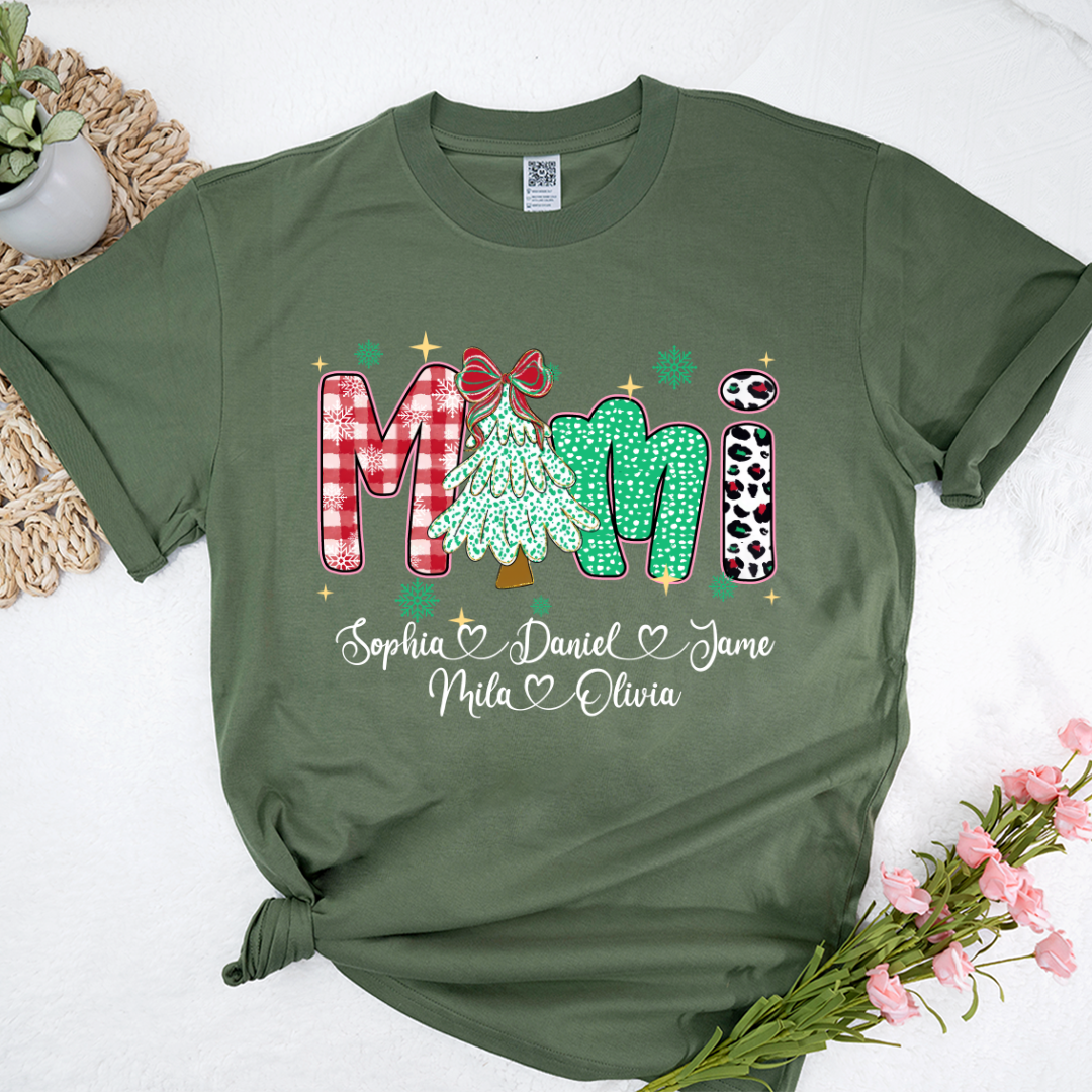 Christmas Trees Mimi And Grandkids Personalized Shirt