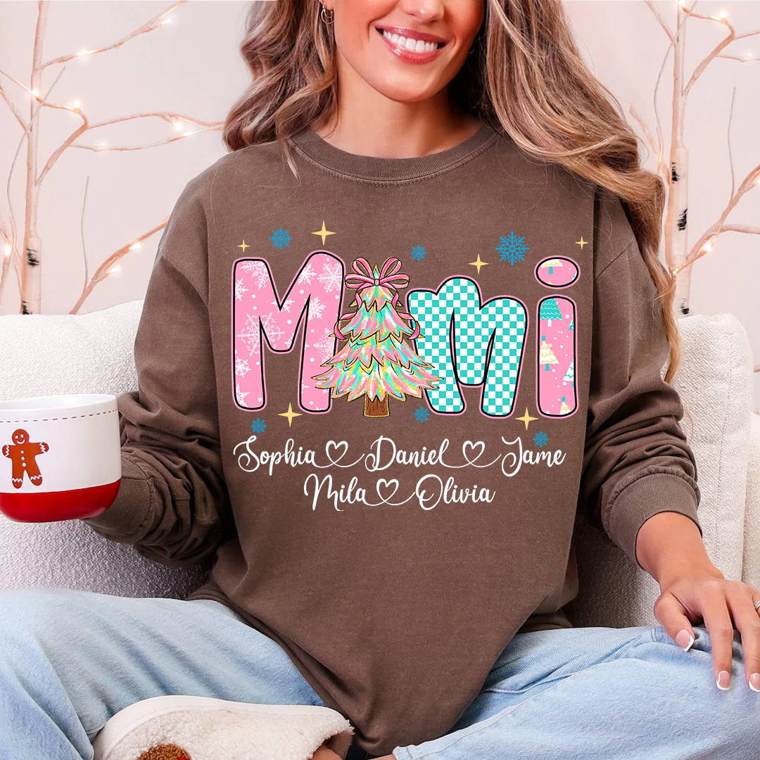 Christmas Mimi Custom Grandma and Grandkids Shirt