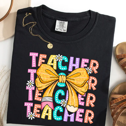 Coquette Teacher Back to School First Day of School Comfort Colors Shirt