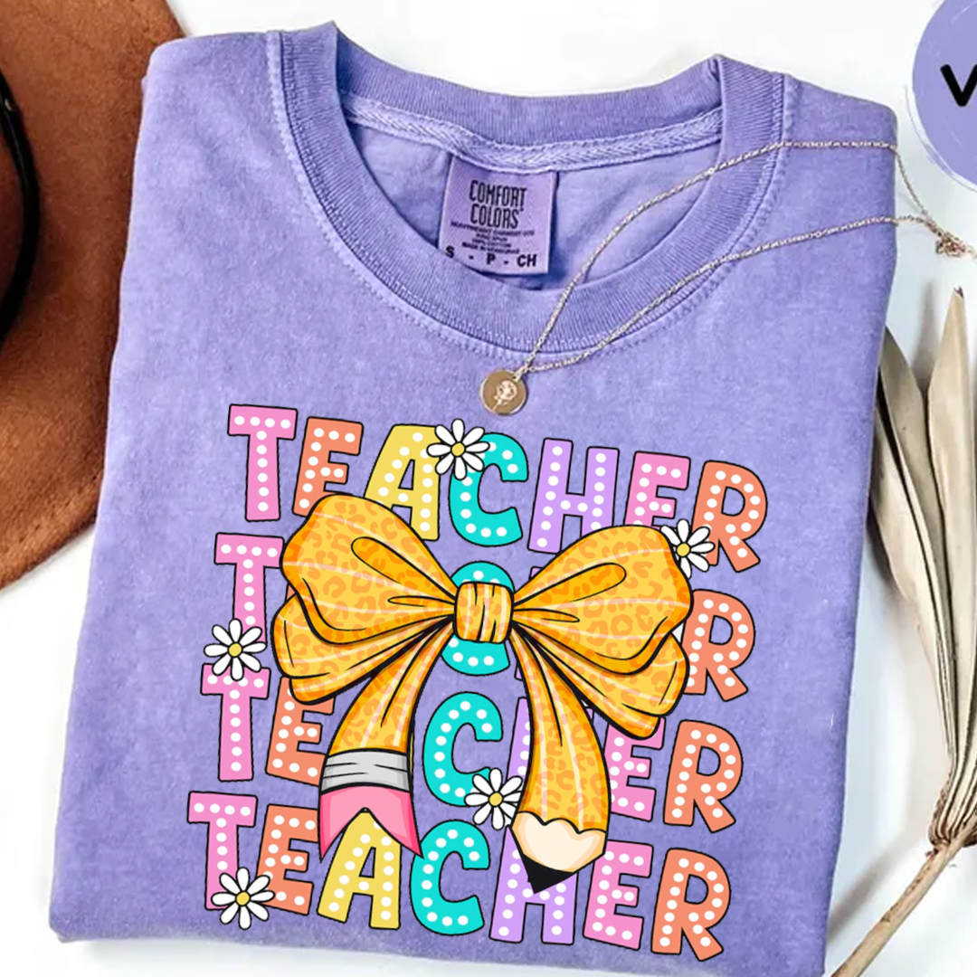 Coquette Teacher Back to School First Day of School Comfort Colors Shirt