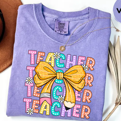 Coquette Teacher Back to School First Day of School Comfort Colors Shirt