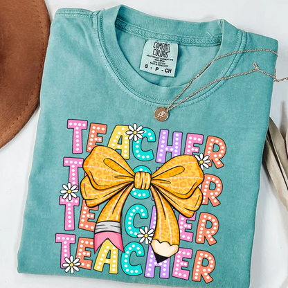 Coquette Teacher Back to School First Day of School Comfort Colors Shirt