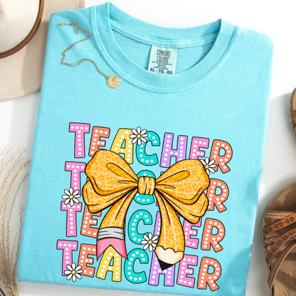 Coquette Teacher Back to School First Day of School Comfort Colors Shirt