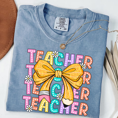 Coquette Teacher Back to School First Day of School Comfort Colors Shirt