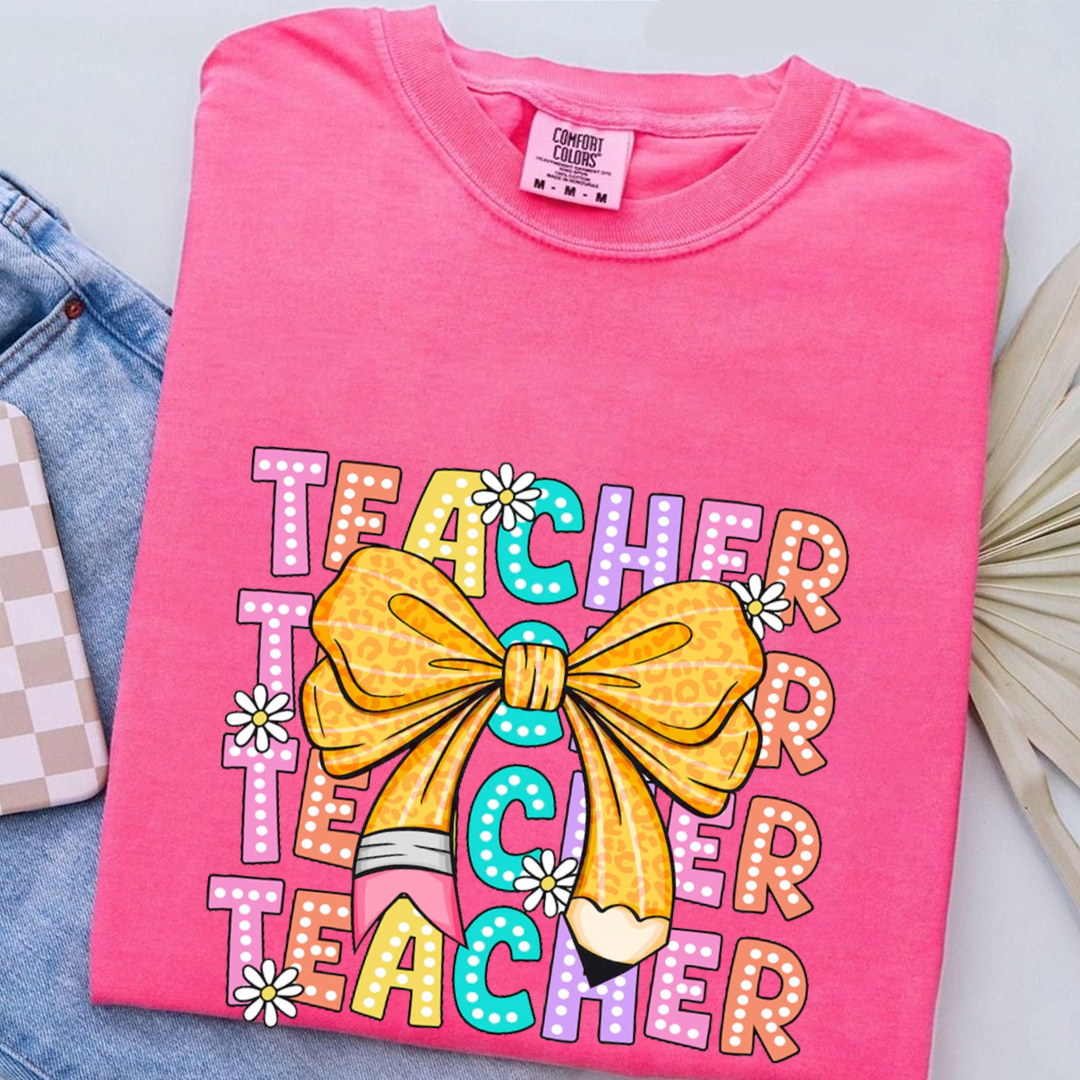 Coquette Teacher Back to School First Day of School Comfort Colors Shirt
