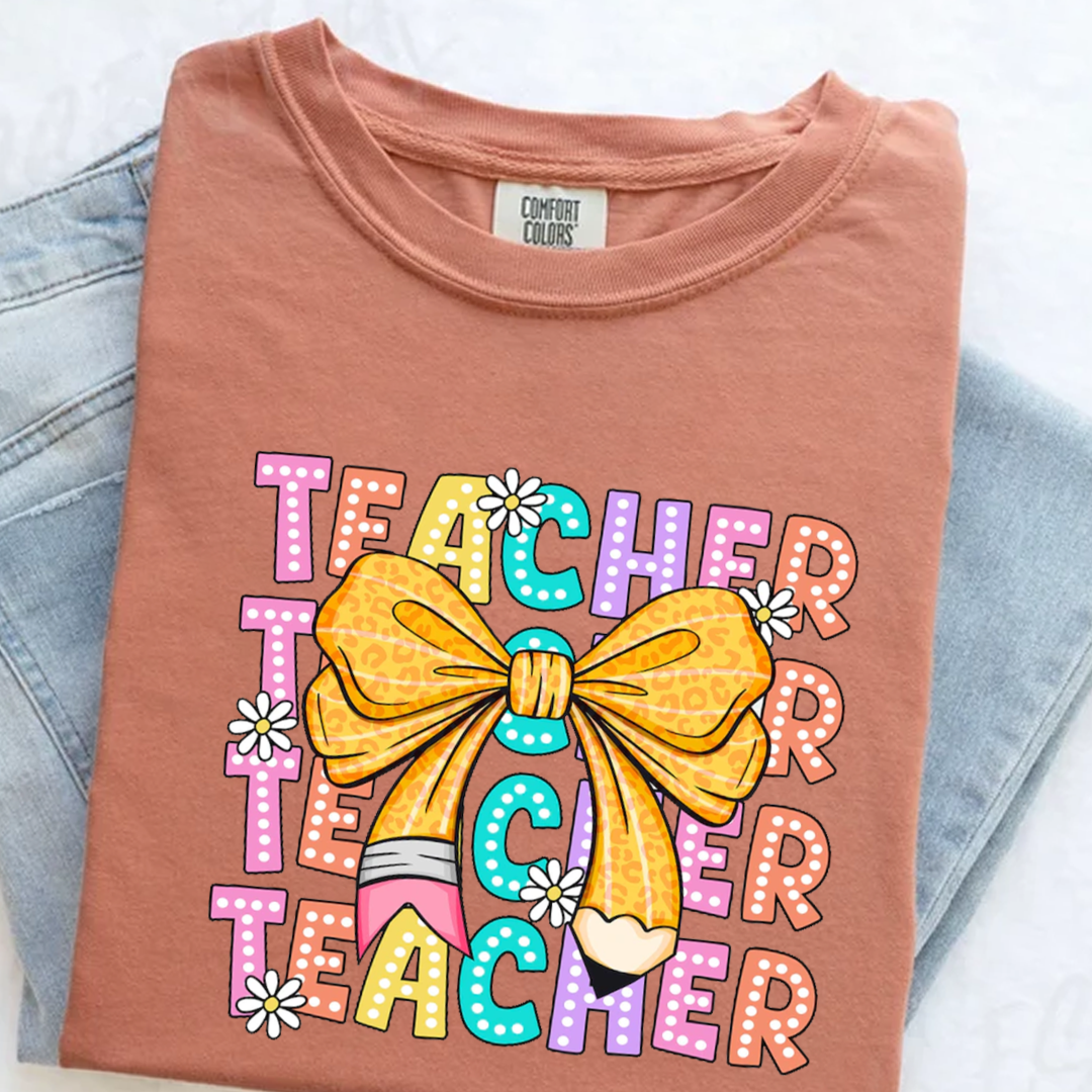 Coquette Teacher Back to School First Day of School Comfort Colors Shirt