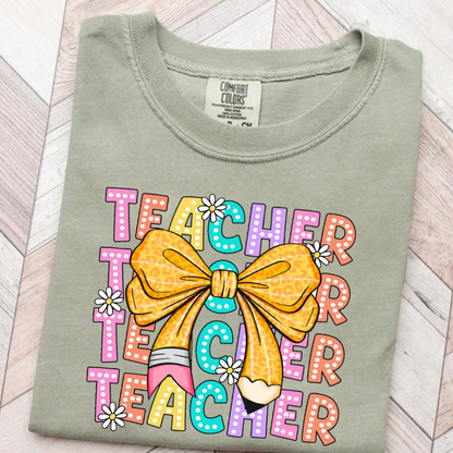 Coquette Teacher Back to School First Day of School Comfort Colors Shirt