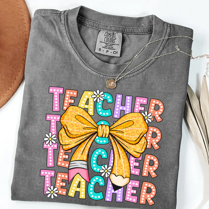 Coquette Teacher Back to School First Day of School Comfort Colors Shirt