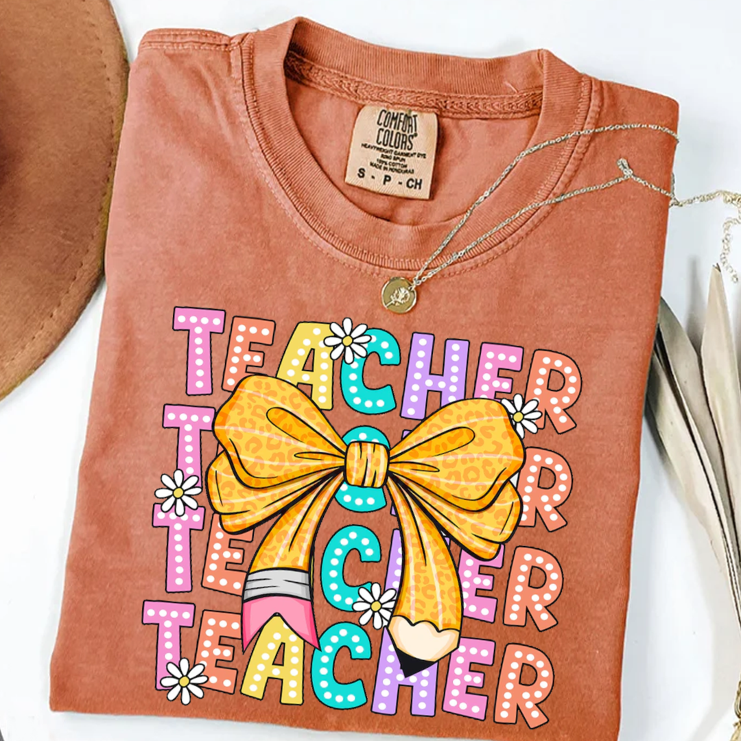 Coquette Teacher Back to School First Day of School Comfort Colors Shirt