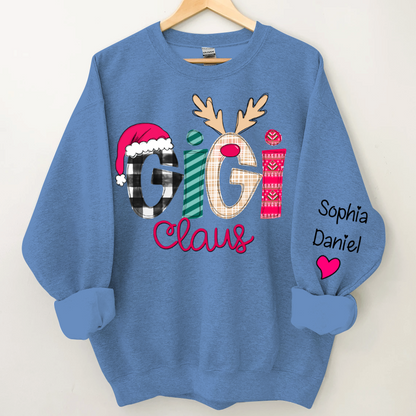 Custom Family Shirt Gigi Claus And Grandkis Christmas 2024 Sweatshirt