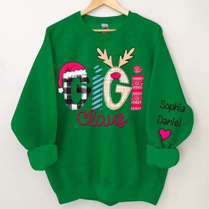 Custom Family Shirt Gigi Claus And Grandkis Christmas 2024 Sweatshirt