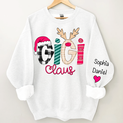 Custom Family Shirt Gigi Claus And Grandkis Christmas 2024 Sweatshirt