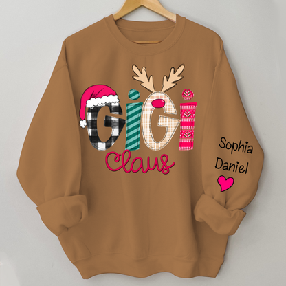 Custom Family Shirt Gigi Claus And Grandkis Christmas 2024 Sweatshirt
