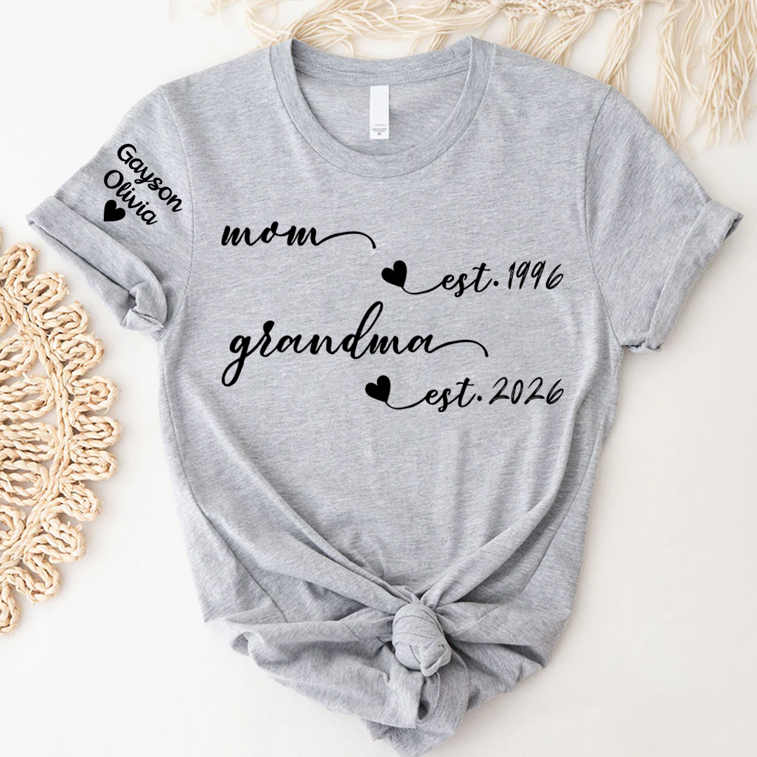 Custom Mom Grandma, Gift For Grandma Mom, Mothers Day Gift T-shirt