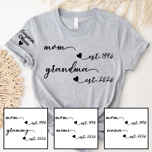 Custom Mom Grandma, Gift For Grandma Mom, Mothers Day Gift T-shirt