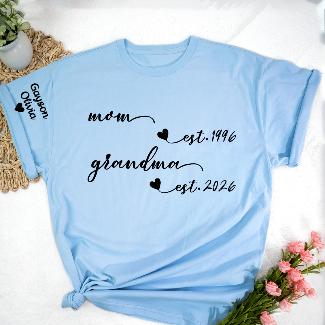 Custom Mom Grandma, Gift For Grandma Mom, Mothers Day Gift T-shirt