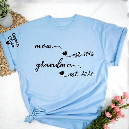 Custom Mom Grandma, Gift For Grandma Mom, Mothers Day Gift T-shirt